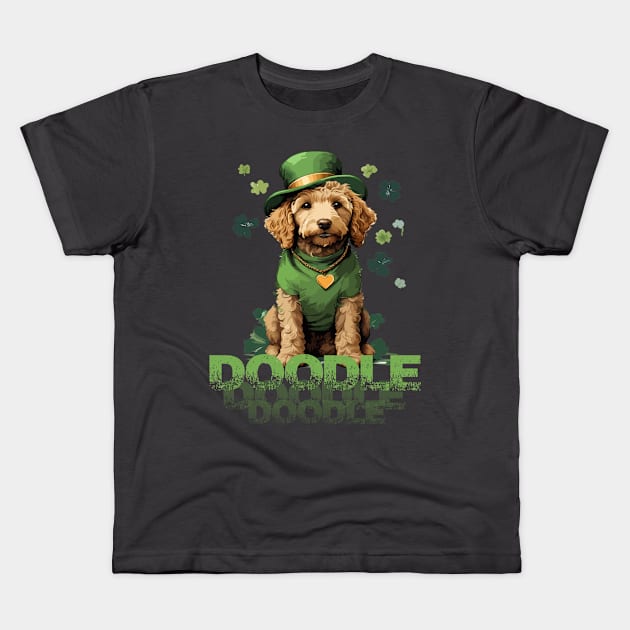 Goldendoodle St. Patrick's Day Cute Doodle Kids T-Shirt by WOLVES STORE